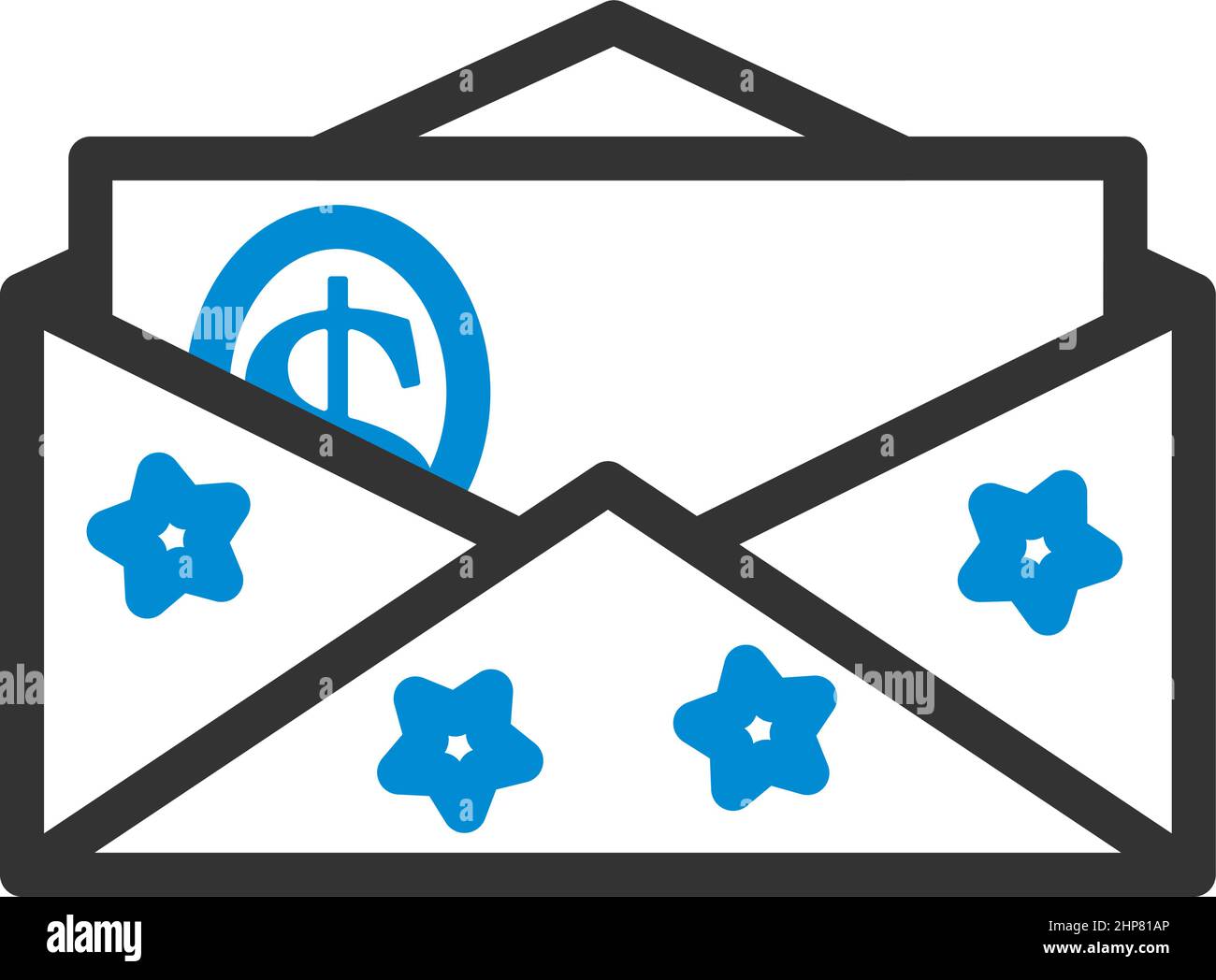 Icona del regalo di compleanno con denaro Illustrazione Vettoriale