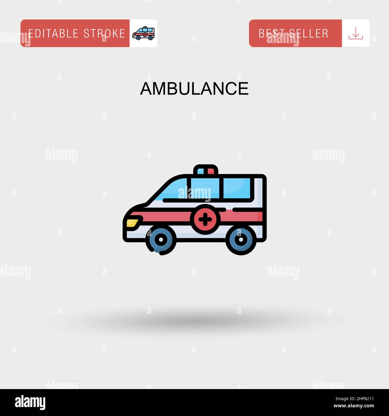 Ambulanza semplice icona vettoriale. Illustrazione Vettoriale