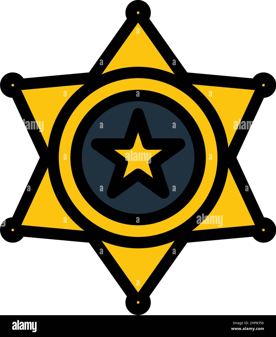 Icona distintivo Sheriff Illustrazione Vettoriale