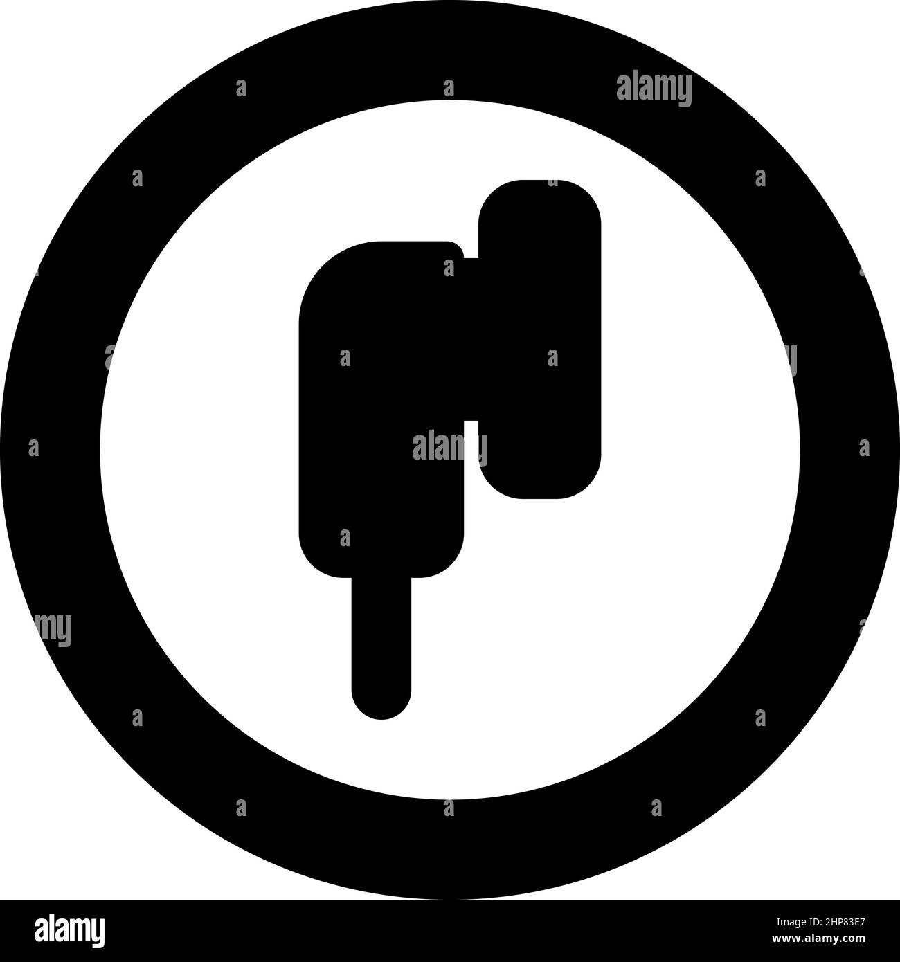Icona delle cuffie wireless in cerchio circolare immagine vettoriale di colore nero con contorno pieno Illustrazione Vettoriale