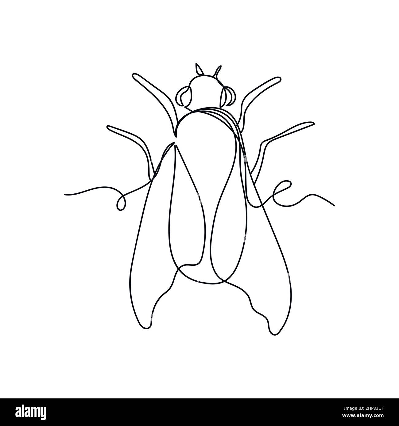 Vettore astratto continuo una singola semplice icona di disegno di linea di volare in schizzo di silhouette. Illustrazione Vettoriale