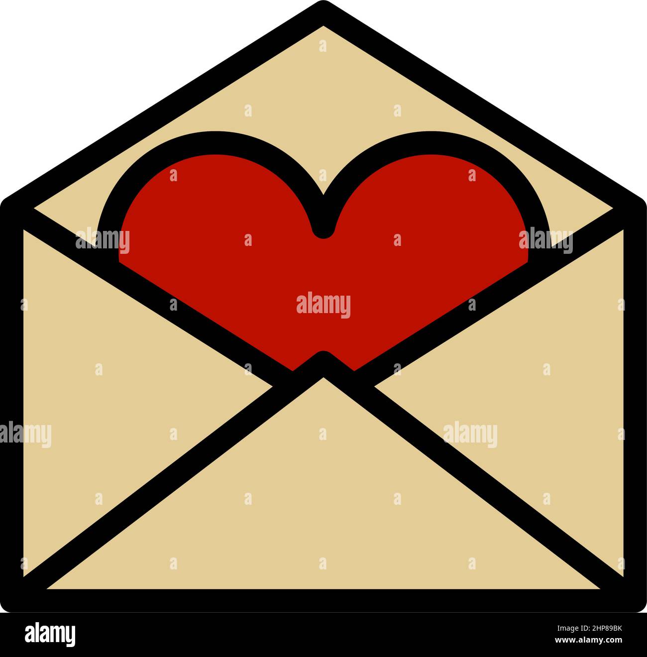 Busta di San Valentino con icona a forma di cuore Illustrazione Vettoriale