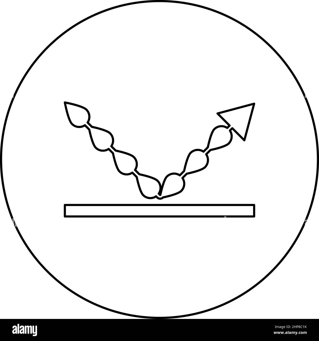 Simbolo di resistenza all'acqua impermeabile gocce di liquido resistenti gocce di protezione icona circolare nera immagine vettoriale contorno linea sottile stile Illustrazione Vettoriale