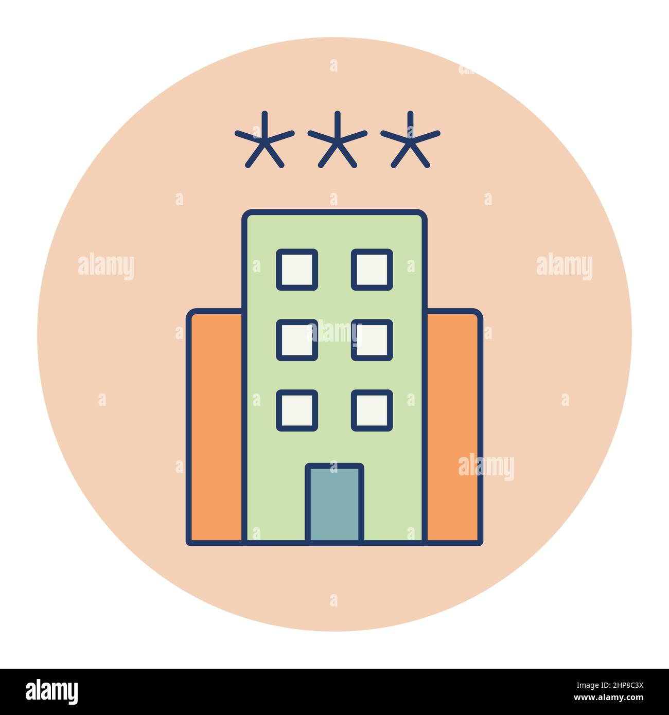 Icona vettore hotel a tre stelle Illustrazione Vettoriale