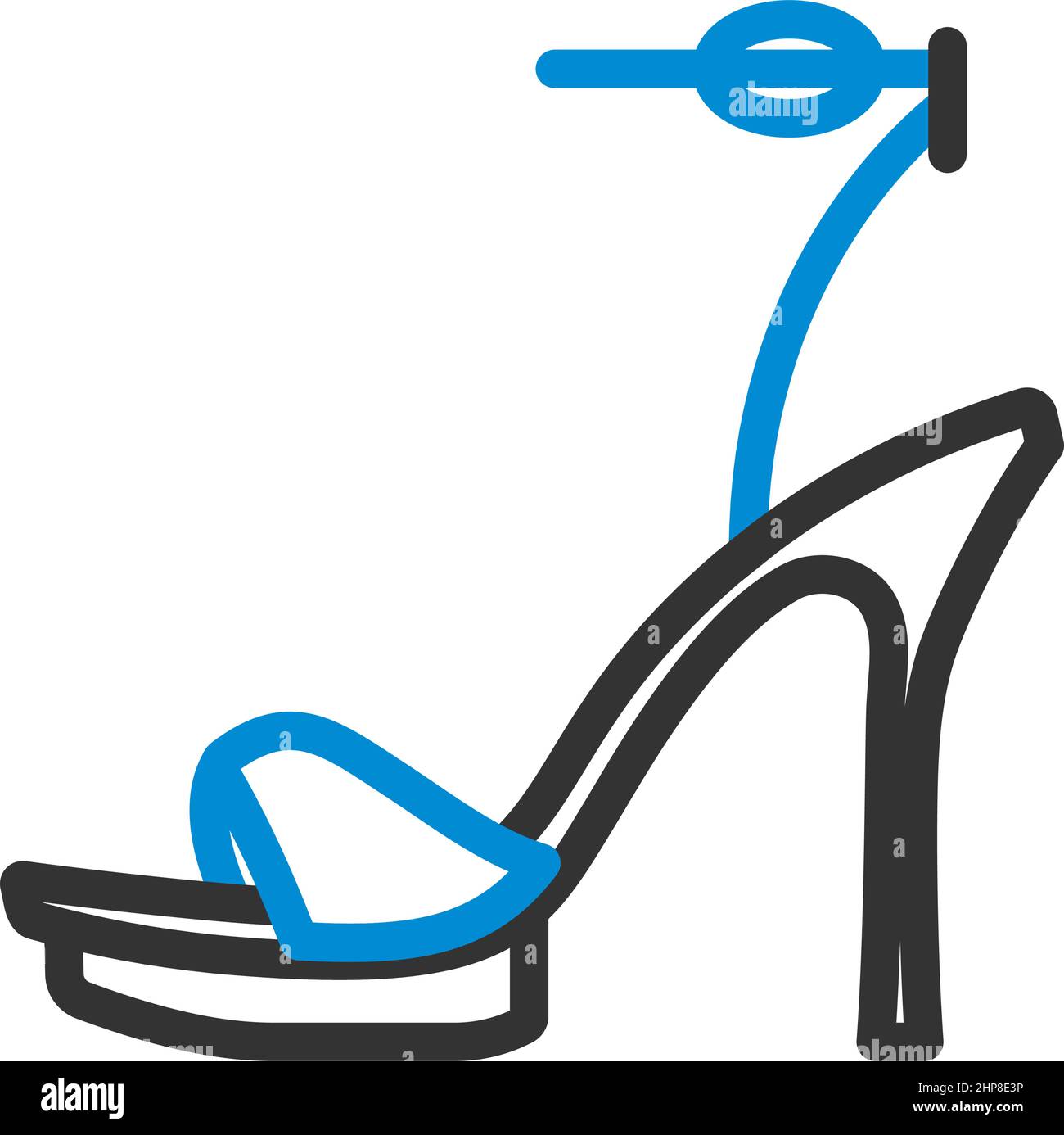 Donna High Heel Sandal icona Illustrazione Vettoriale