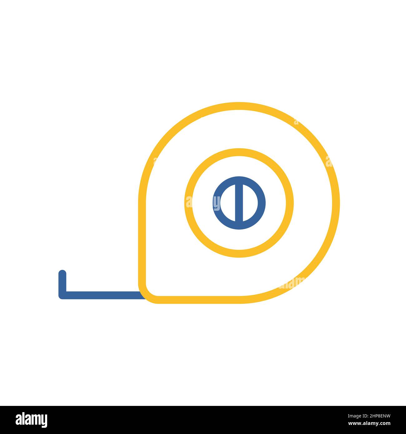 Icona piatta vettoriale di misura nastro. Costruzione, riparazione Illustrazione Vettoriale