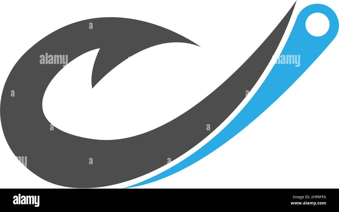 Icona del gancio da pesca disegno del logo Illustrazione Vettoriale