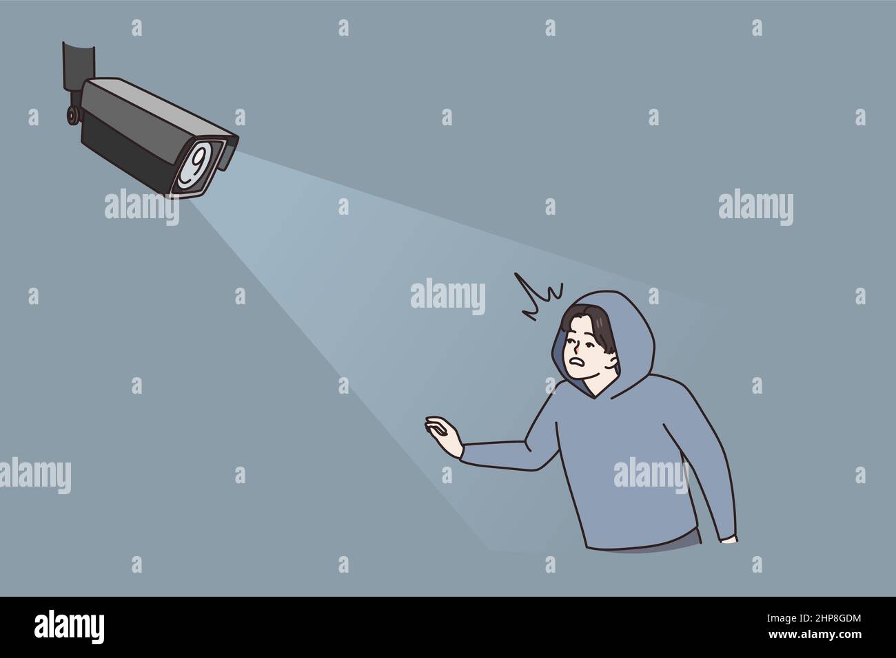 La fotocamera moderna rileva i criminali in movimento di luce Illustrazione Vettoriale