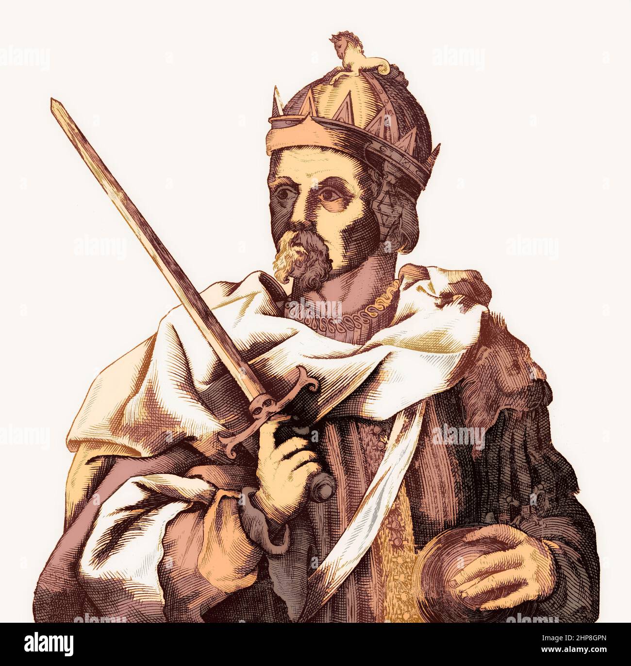 Enrico II o come Enrico Curtmantle, 1133 – 1189, re d'Inghilterra dal 1154 fino alla sua morte nel 1189 Foto Stock