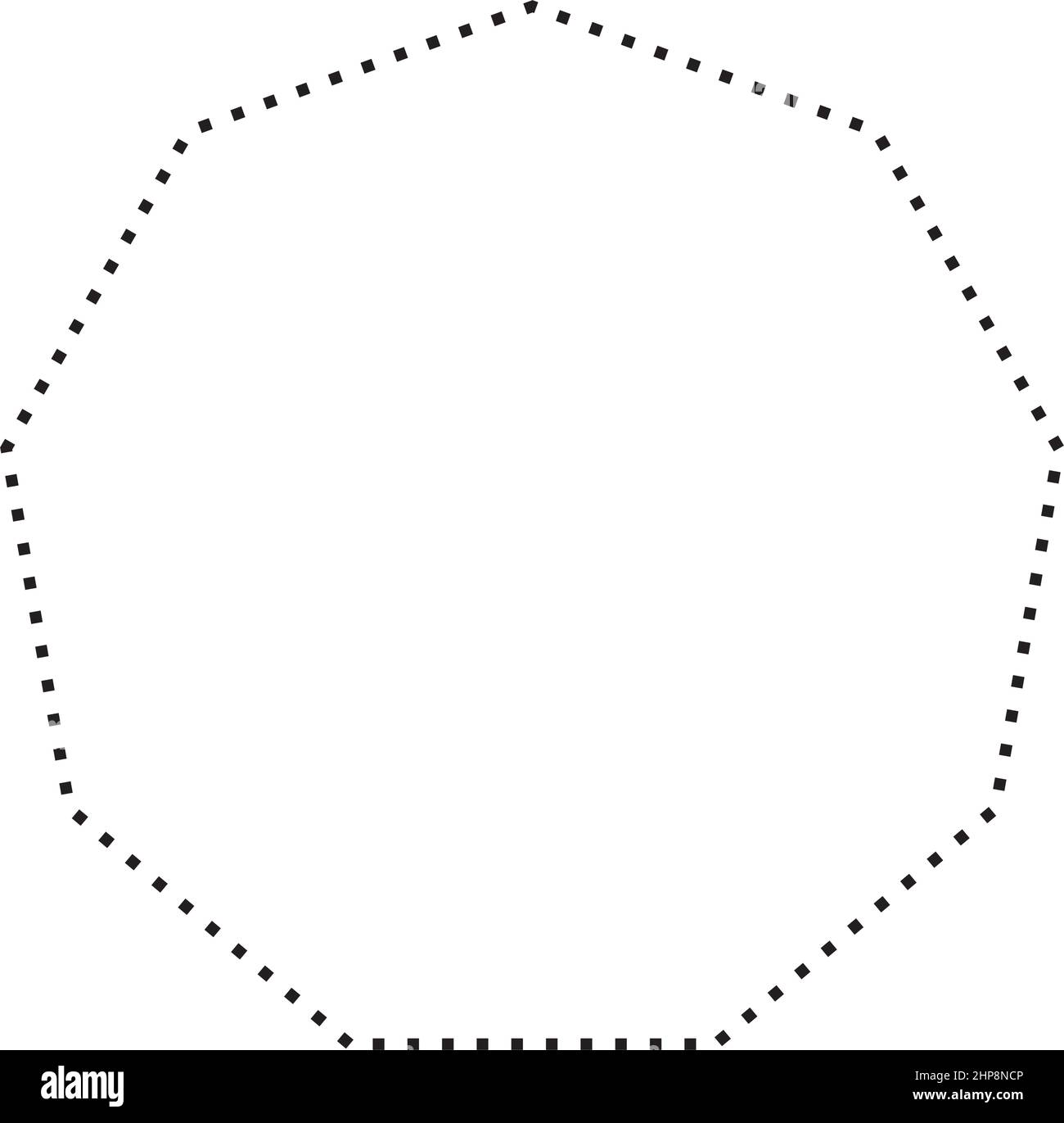 Icona vettoriale a forma punteggiata con simbolo Nonagon per un elemento ui di grafica creativa in un'illustrazione con pittogramma Illustrazione Vettoriale