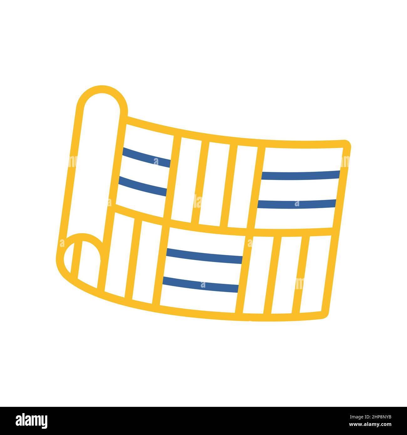 Icona del vettore a rullo del linoleum piatta. Costruzione, riparazione Illustrazione Vettoriale