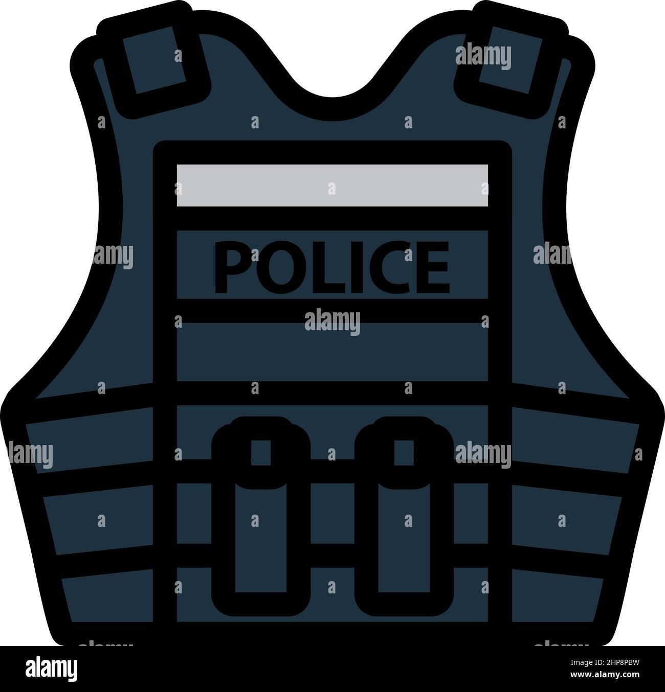 Icona del giubbotto della polizia Illustrazione Vettoriale