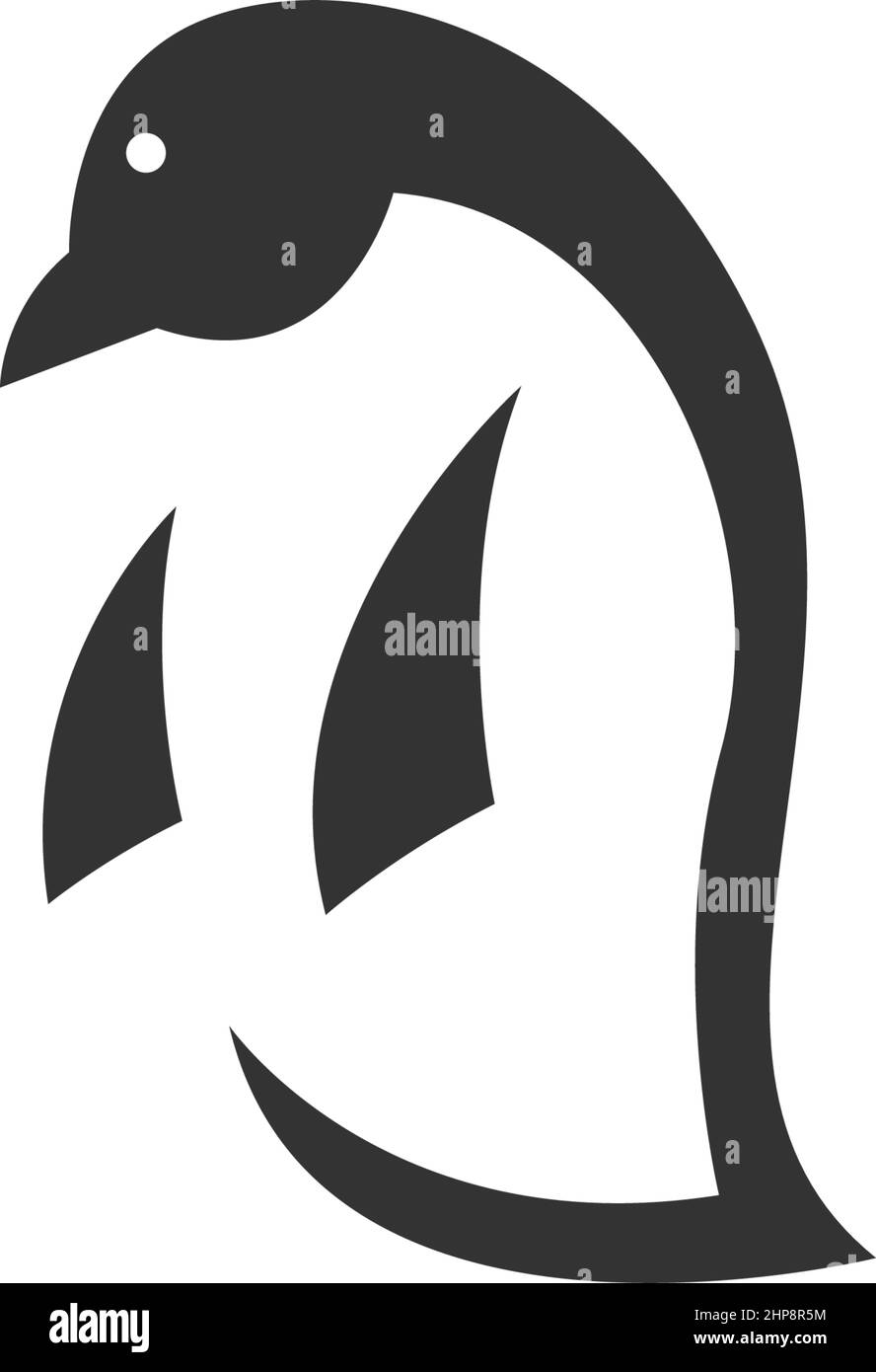 Illustrazione del modello di disegno del logo dell'icona del pinguino Illustrazione Vettoriale
