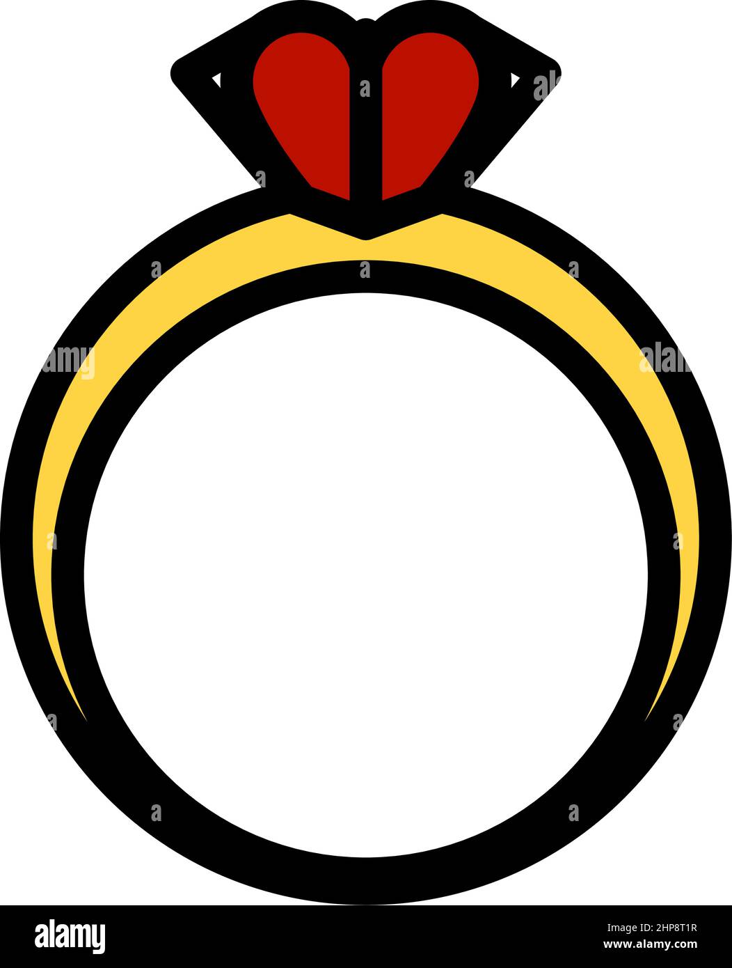 Icona anello cardiaco di San Valentino Illustrazione Vettoriale