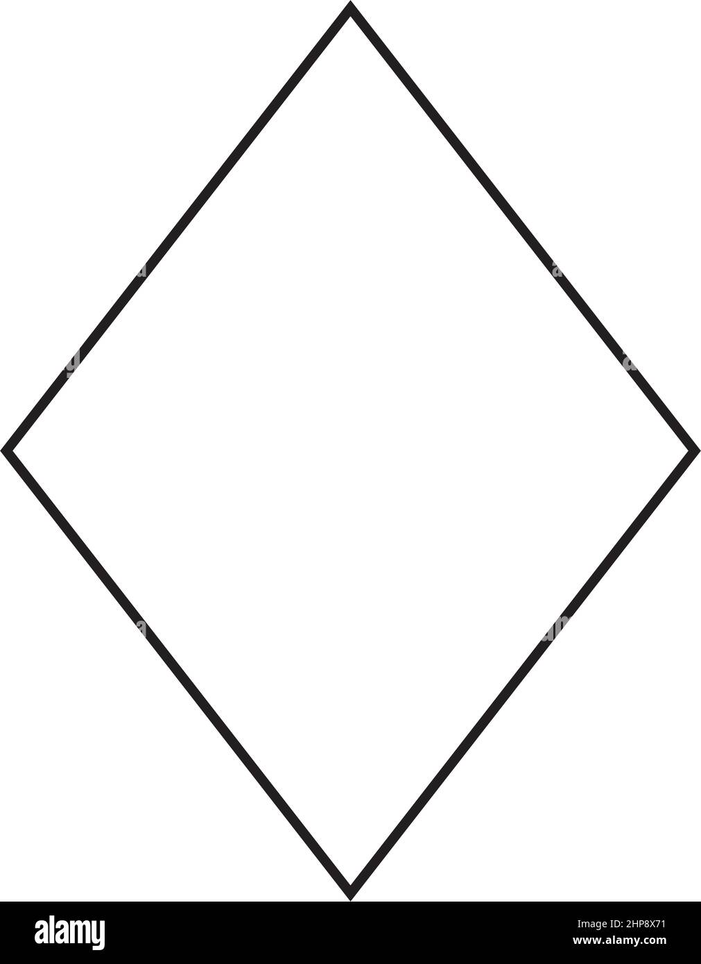Simbolo di forma Rhombus icona vettoriale tratto di contorno per un elemento ui di grafica creativa in un'illustrazione di pittogramma Illustrazione Vettoriale