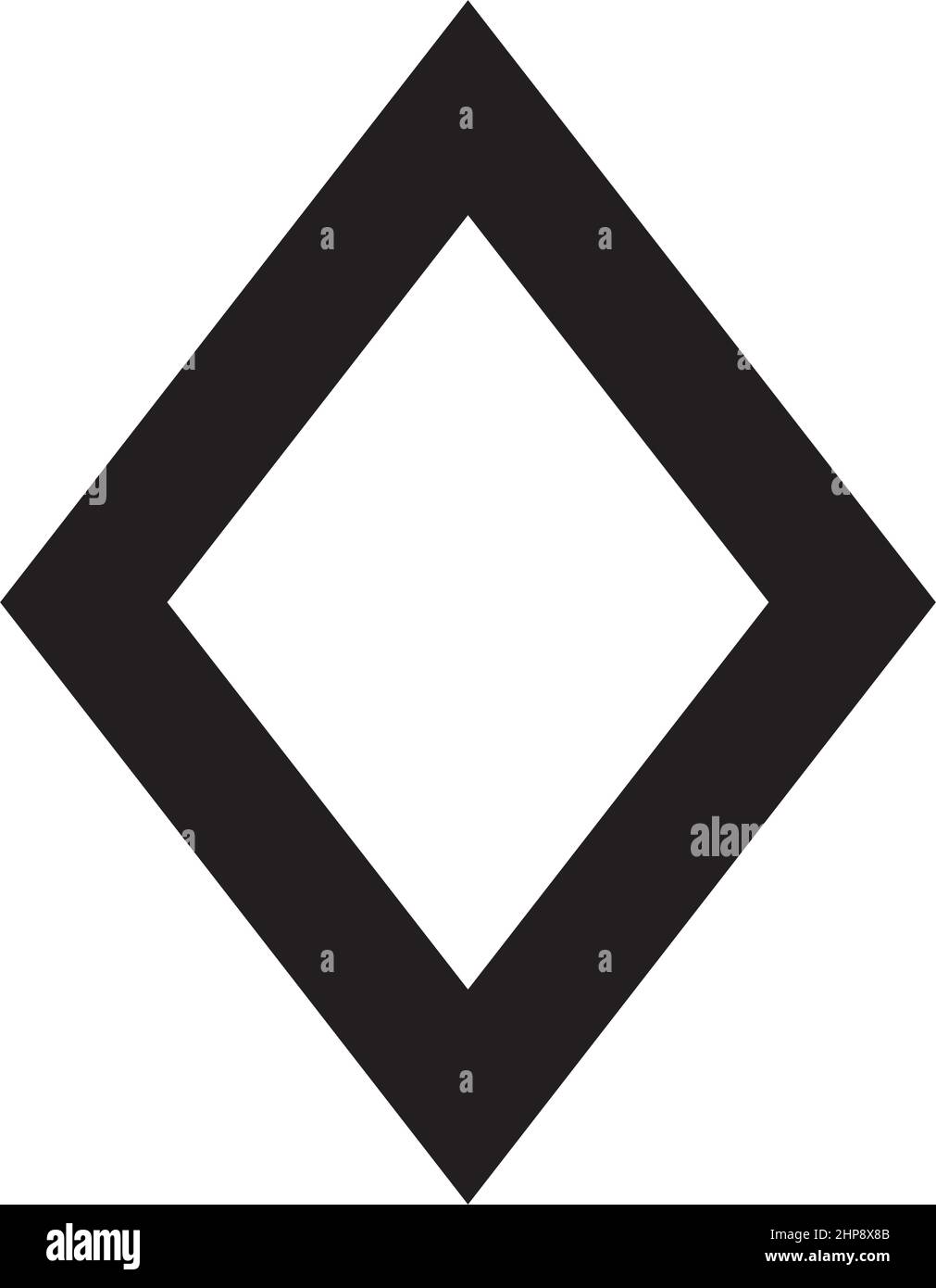 Simbolo di Rhombus forma vettore icona contorno tratto per il design grafico creativo elemento ui in un'illustrazione pittogramma Illustrazione Vettoriale