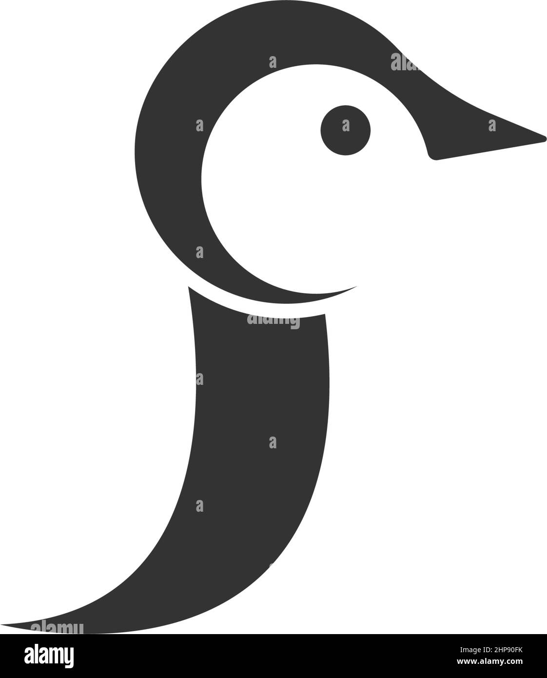 Illustrazione del modello di disegno del logo dell'icona del pinguino Illustrazione Vettoriale