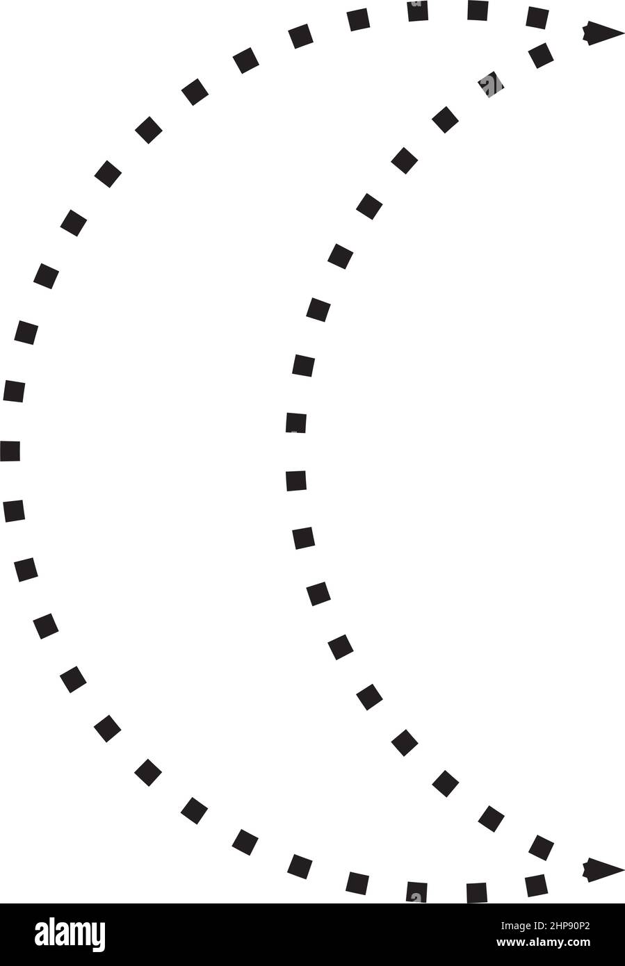 Simbolo a mezzaluna icona vettoriale a forma punteggiata per l'elemento dell'interfaccia utente di un disegno grafico creativo in un'illustrazione con pittogramma Illustrazione Vettoriale