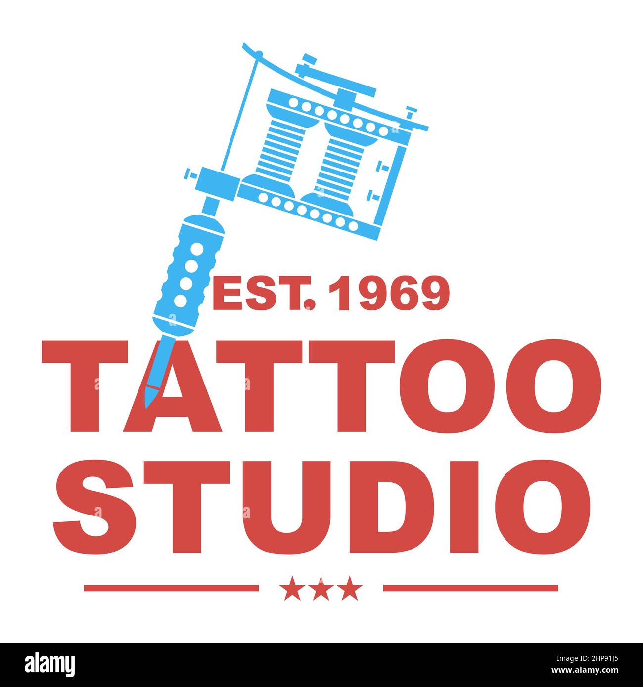 Macchina per tatuaggio a induzione isolata su sfondo bianco. Illustrazione Vettoriale