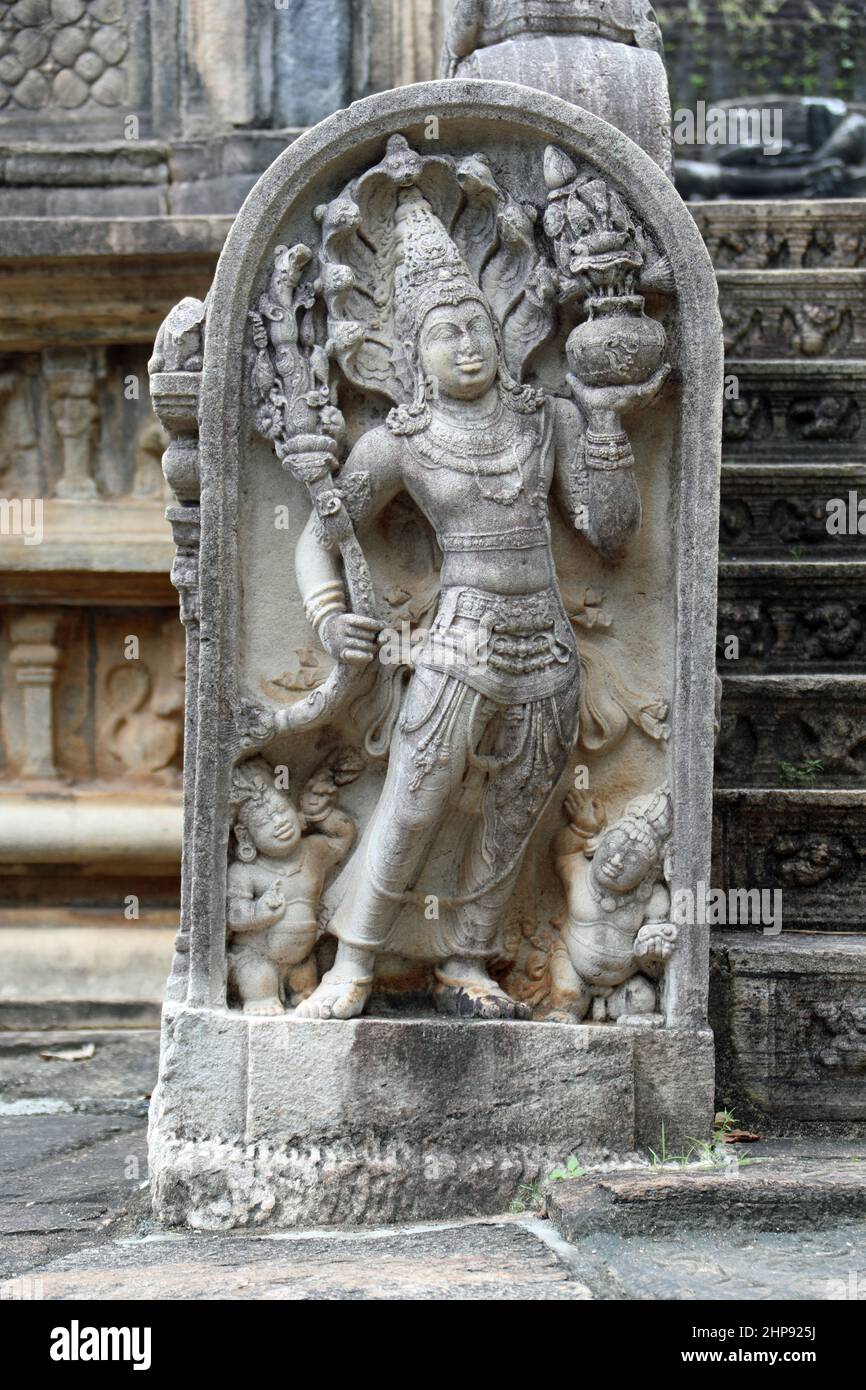 Antico muragala a Polonnaruwa in Sri Lanka Foto Stock