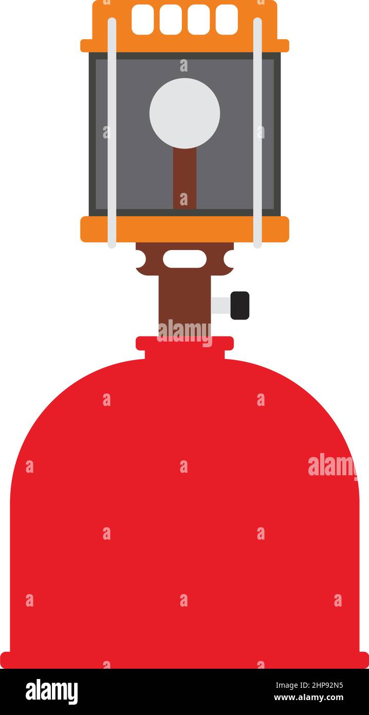 Icona della lampada del bruciatore del gas del campeggio Illustrazione Vettoriale