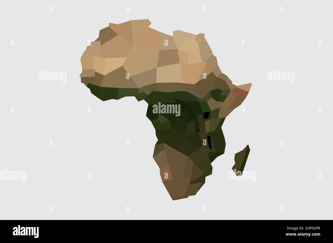 Mappa poligonale dell'Africa, mappa vettoriale astratta Illustrazione Vettoriale