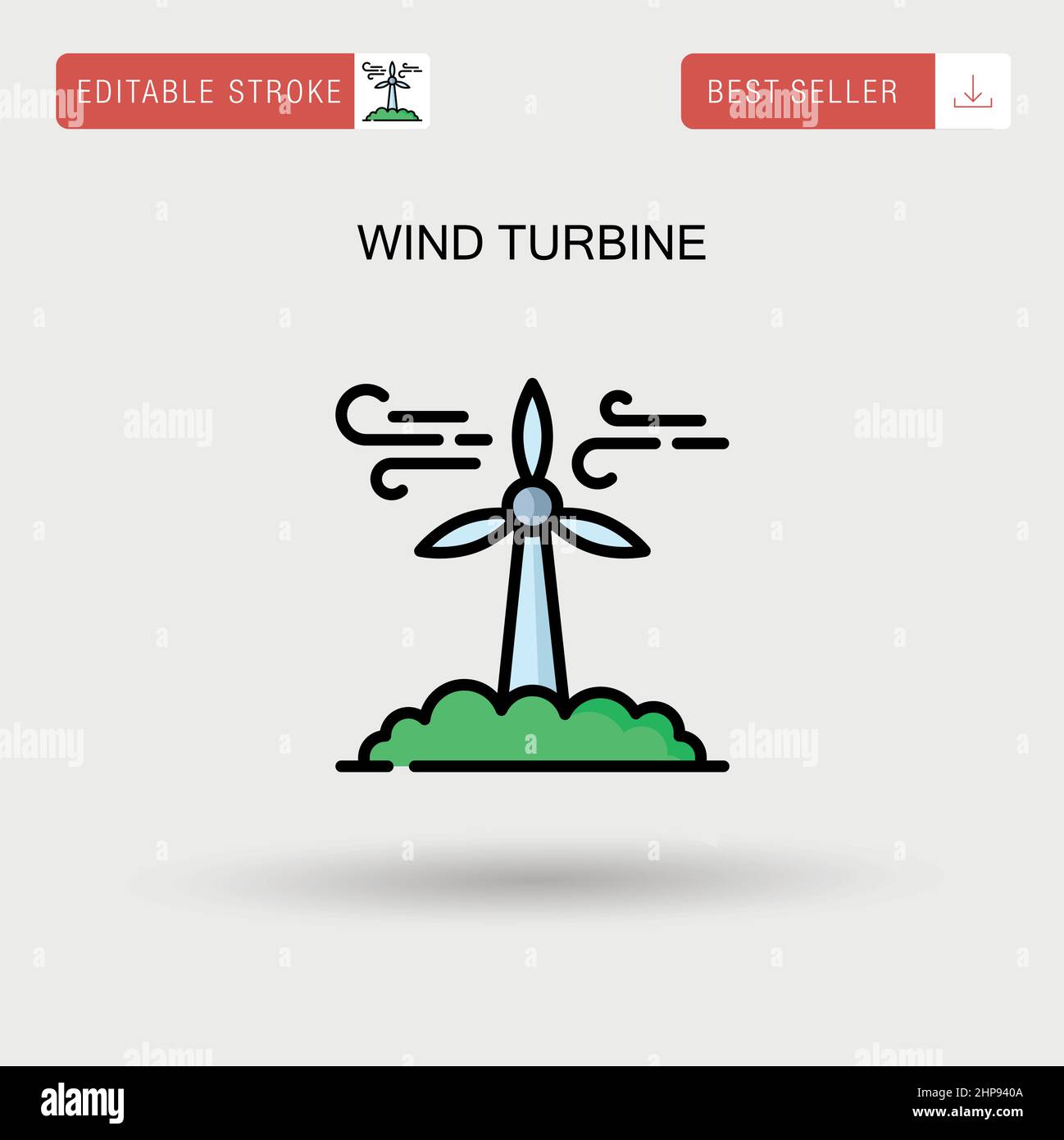 Icona vettore semplice turbina eolica. Illustrazione Vettoriale