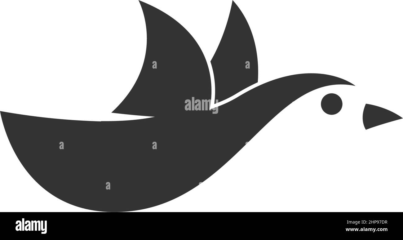 Illustrazione del modello di disegno del logo dell'icona del pinguino Illustrazione Vettoriale