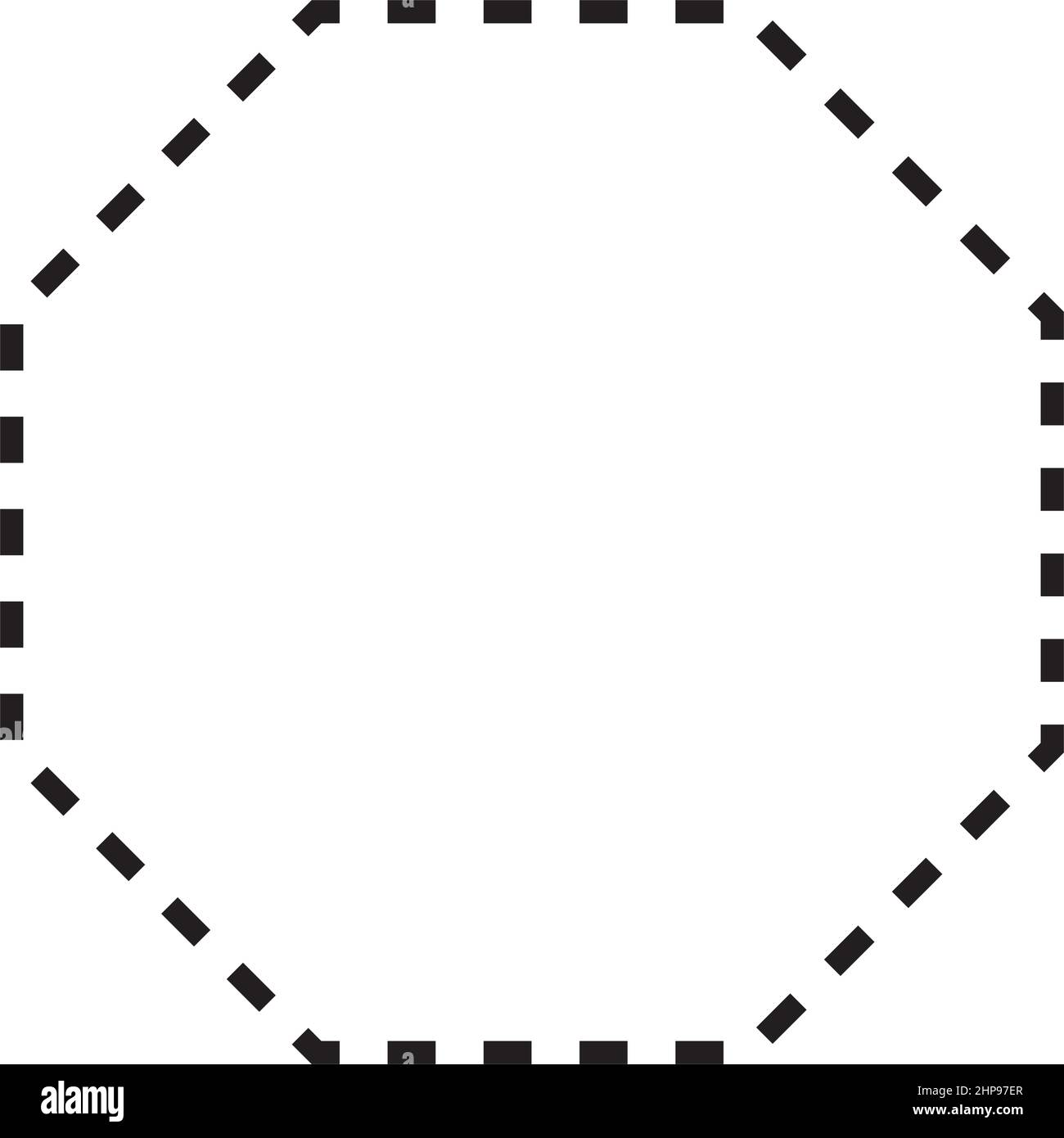 Simbolo ottagono icona vettoriale a forma tratteggiata per l'elemento ui di un disegno grafico creativo in un'illustrazione con pittogramma Illustrazione Vettoriale