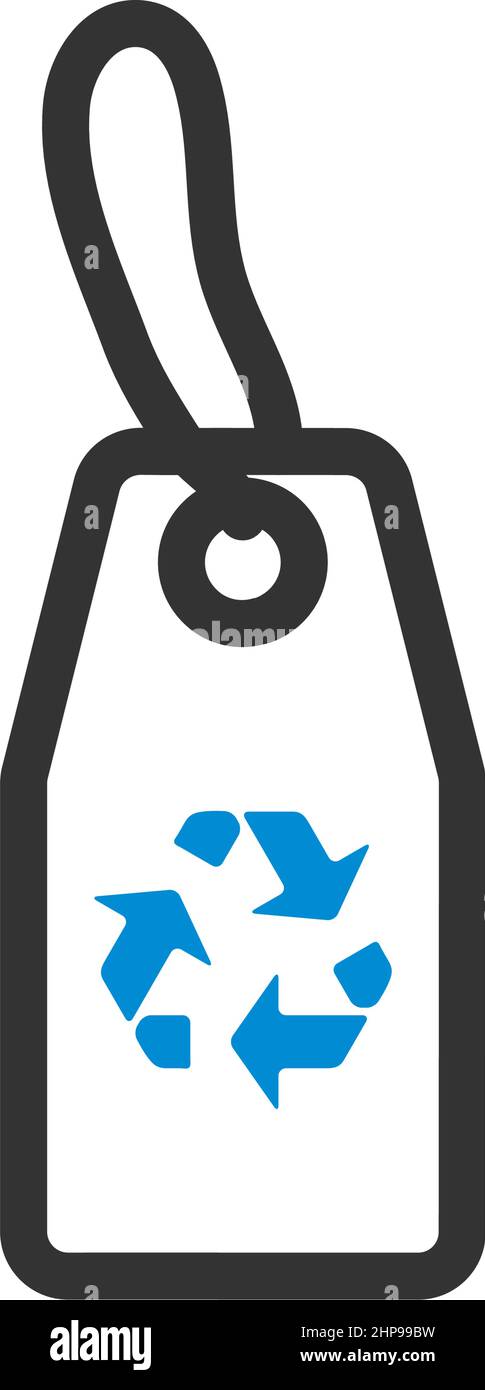 Tag con icona Recycle Sign Illustrazione Vettoriale