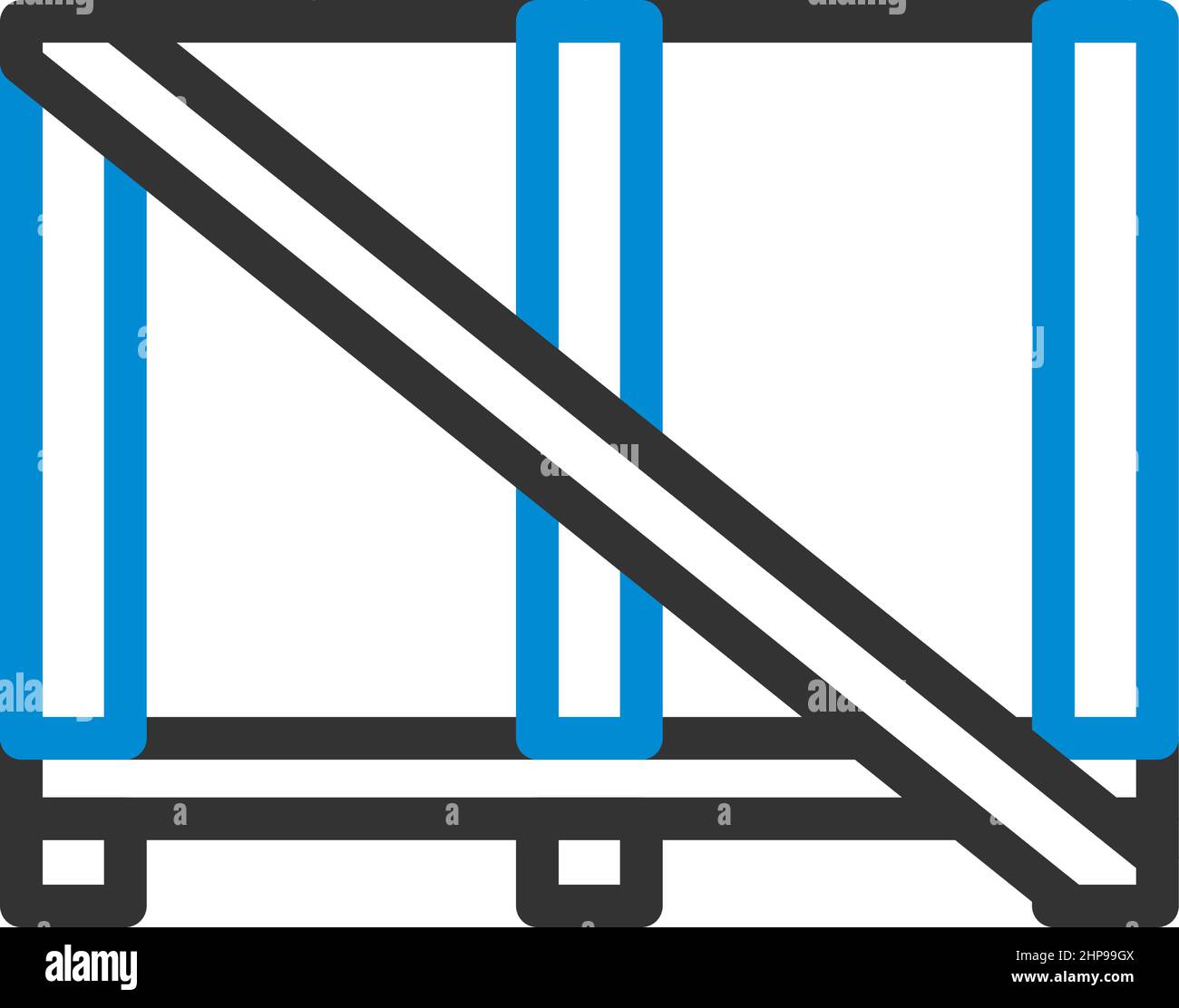 Listello in legno per prodotti fragili Illustrazione Vettoriale