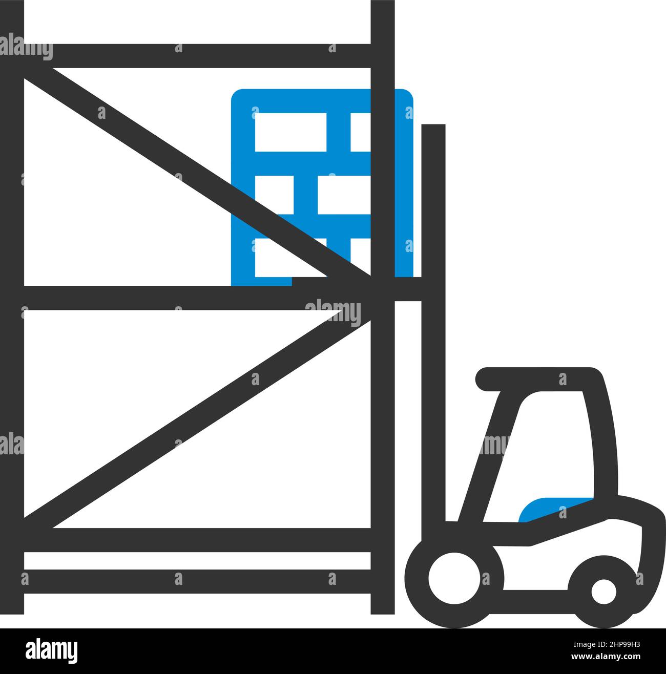 Magazzino icona del carrello elevatore a forche Illustrazione Vettoriale