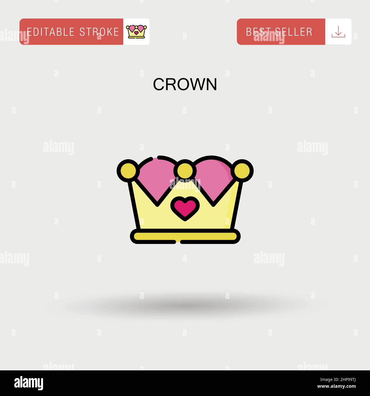 Icona vettore semplice Crown. Illustrazione Vettoriale