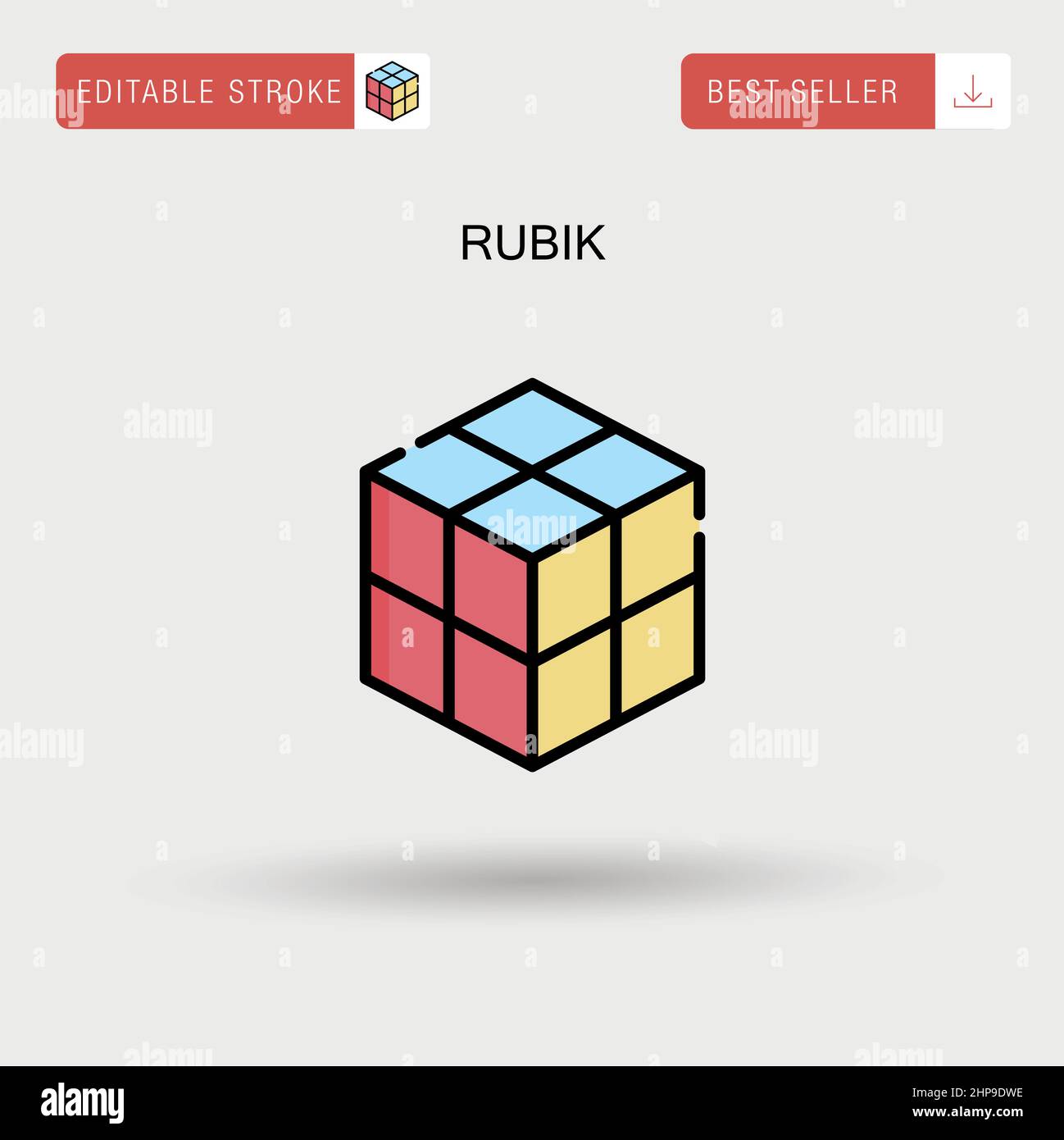 Icona vettore semplice Rubik. Illustrazione Vettoriale