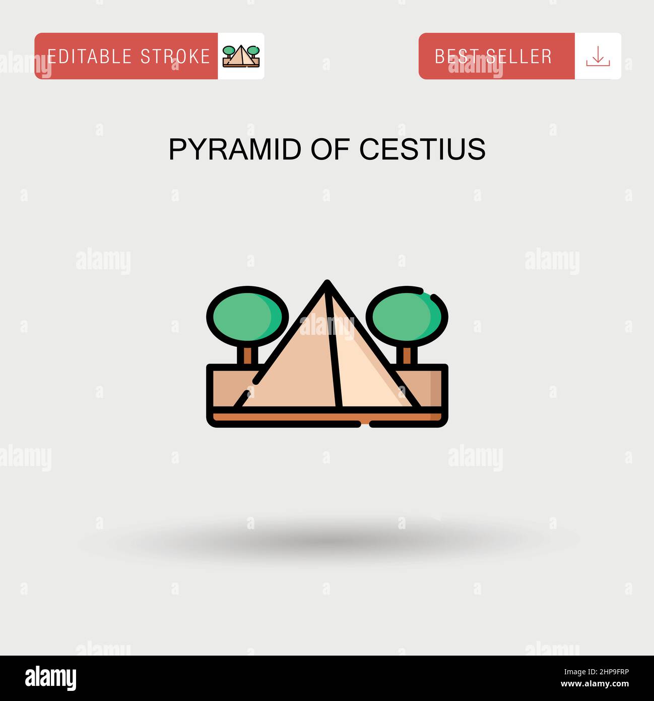 Piramide di cestius semplice vettore icona. Illustrazione Vettoriale