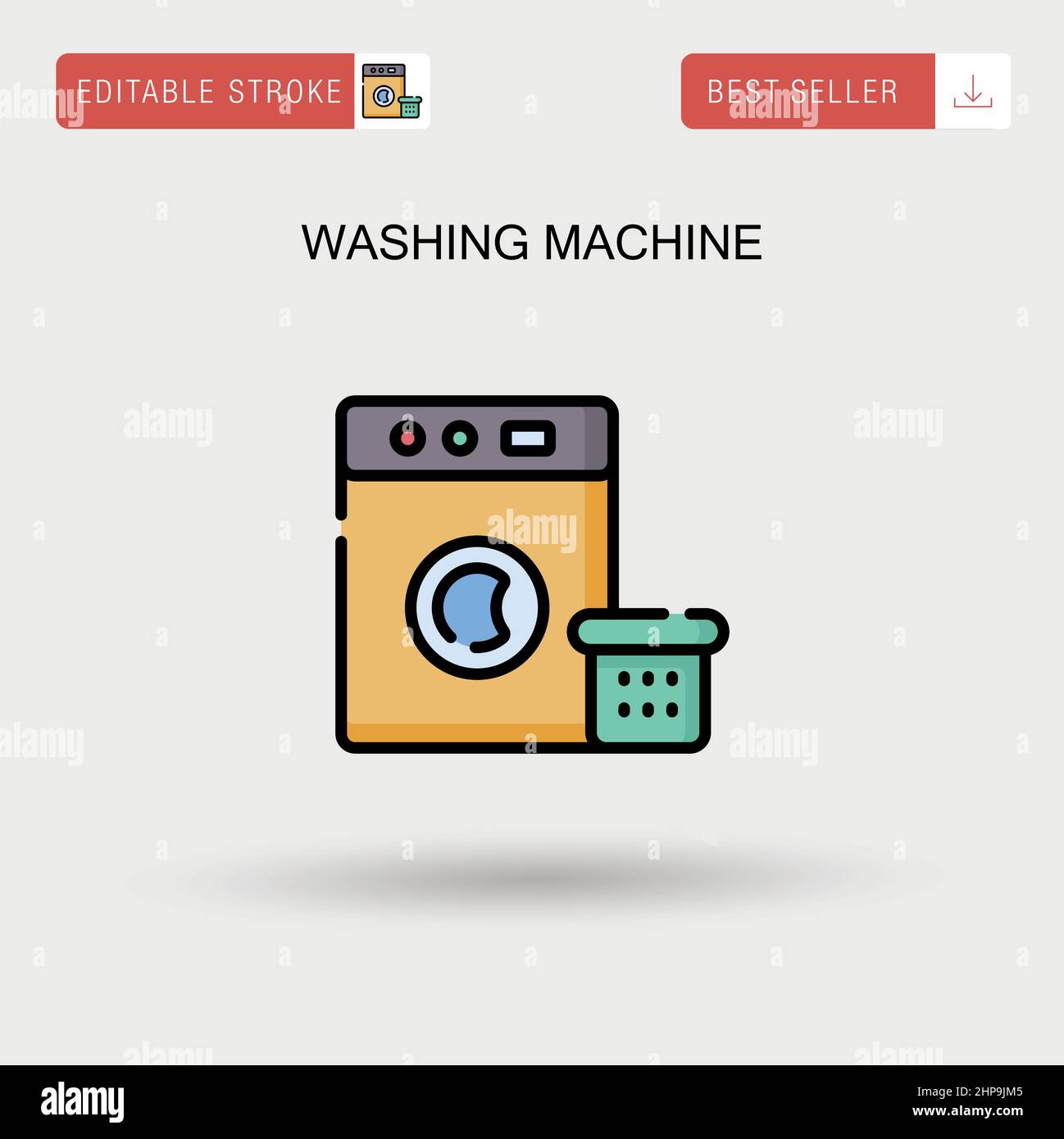 Lavatrice semplice icona vettoriale. Illustrazione Vettoriale