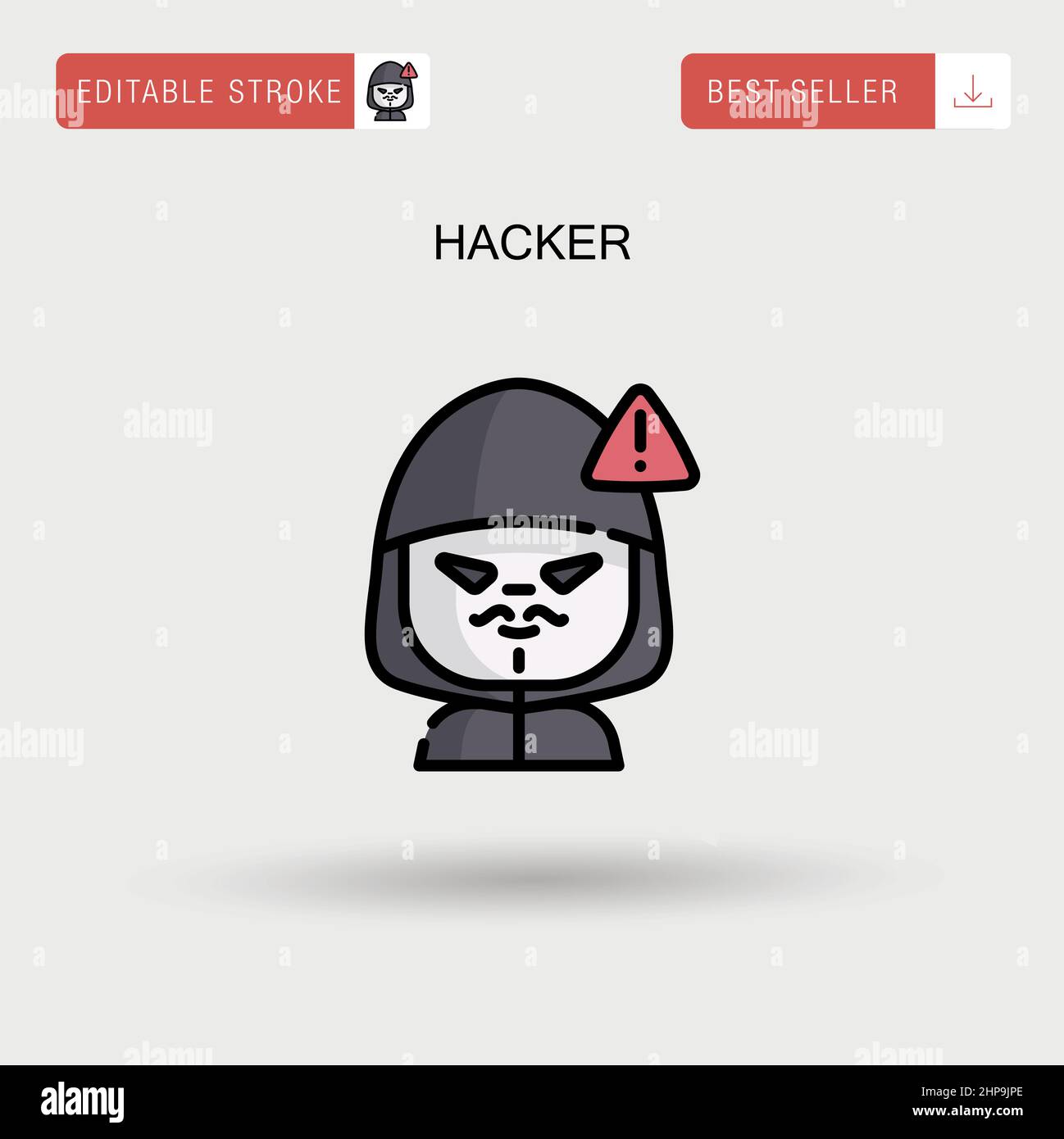 Icona vettore semplice hacker. Illustrazione Vettoriale