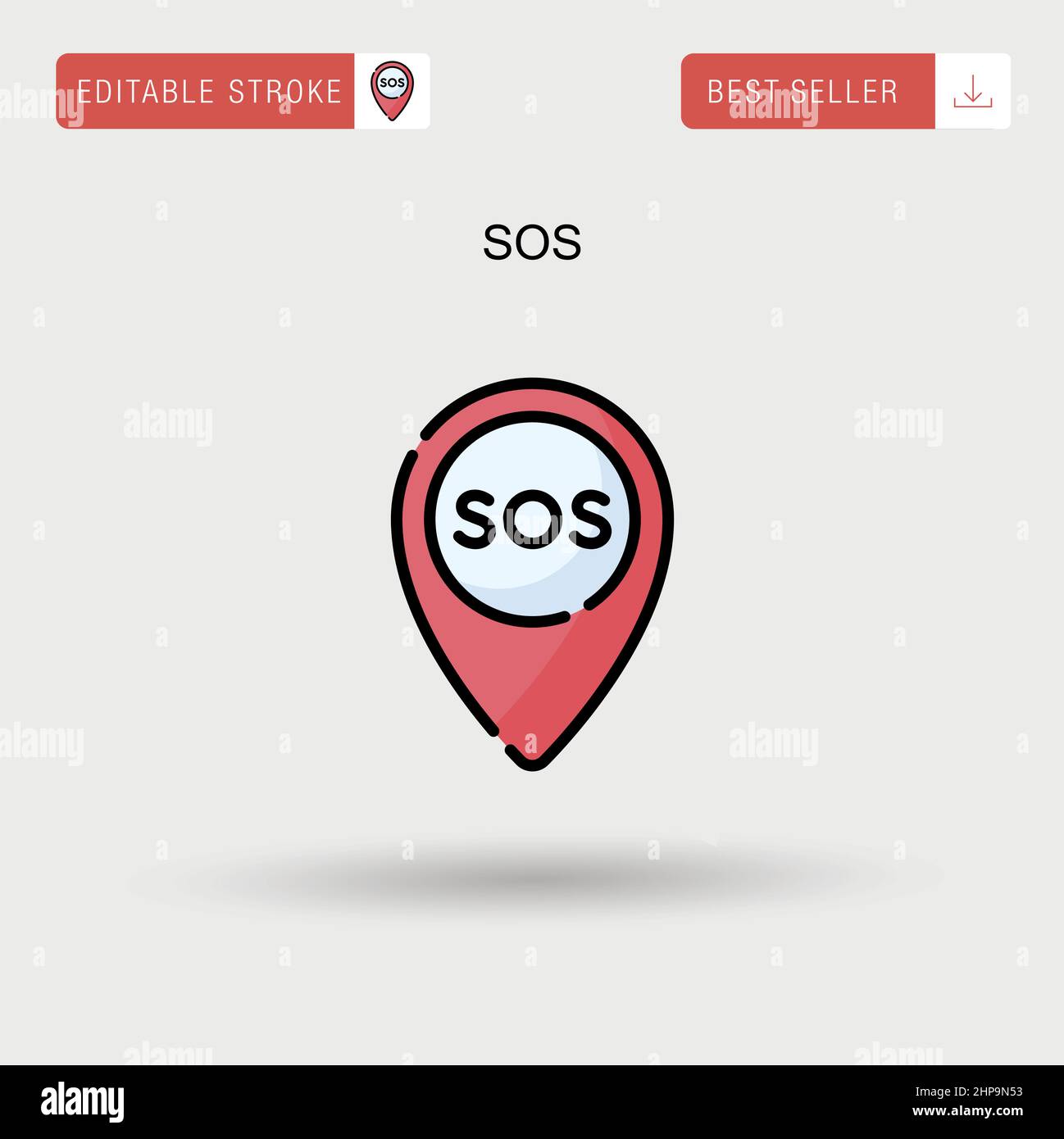 SOS icona vettore semplice. Illustrazione Vettoriale