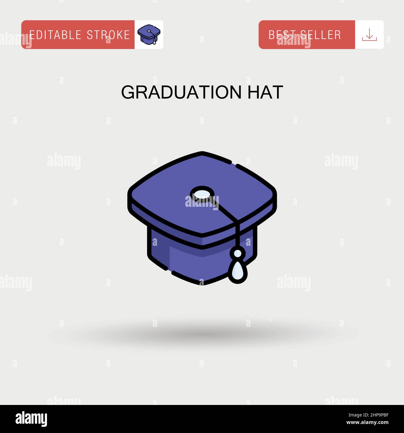 Cappello di graduazione semplice icona vettoriale. Illustrazione Vettoriale