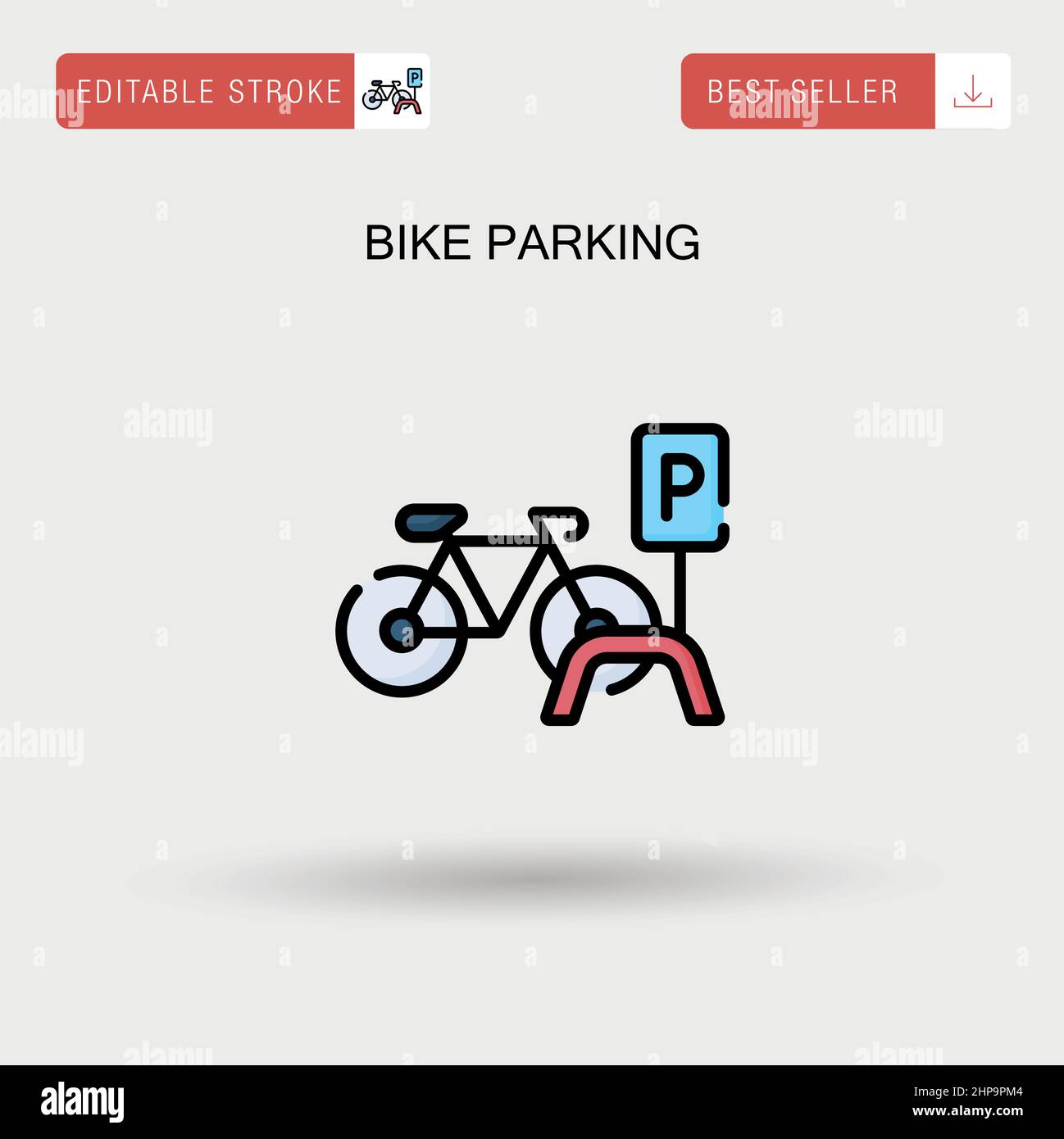 Parcheggio bici semplice vettore icona. Illustrazione Vettoriale