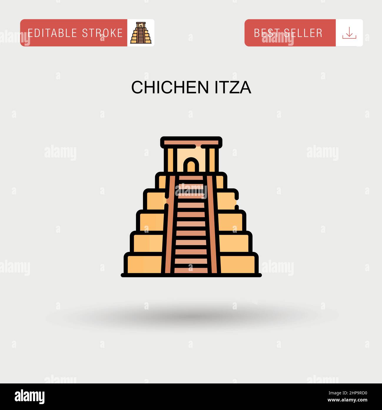 Chichen Itza semplice icona vettoriale. Illustrazione Vettoriale