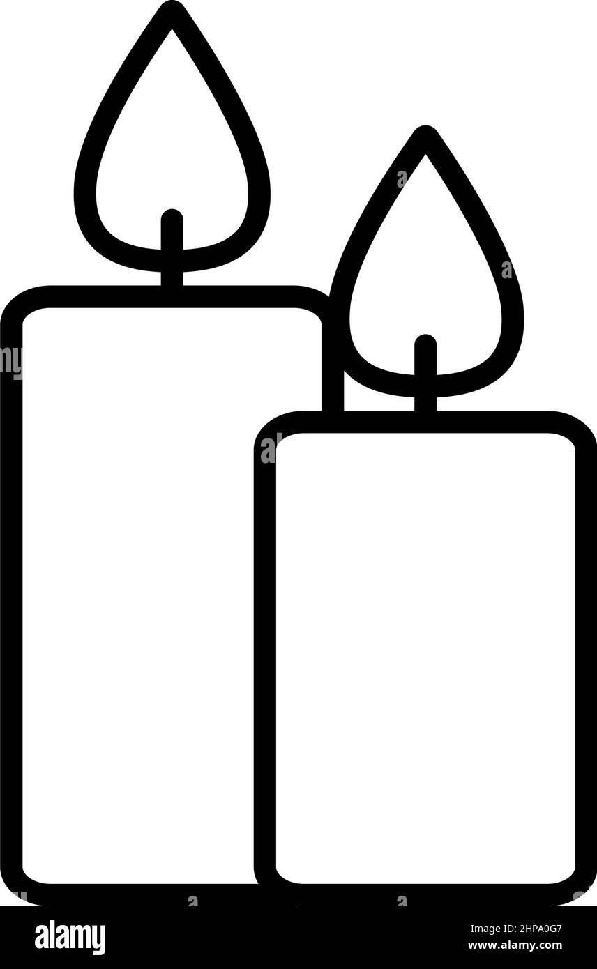 Icona della linea delle candele aromatiche, illustrazione vettoriale Illustrazione Vettoriale