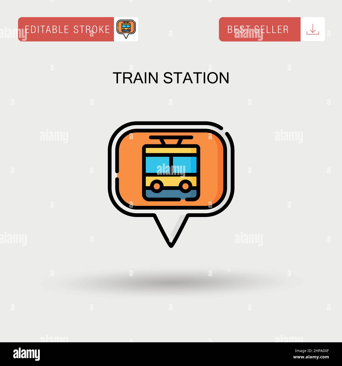 Stazione ferroviaria semplice vettore icona. Illustrazione Vettoriale