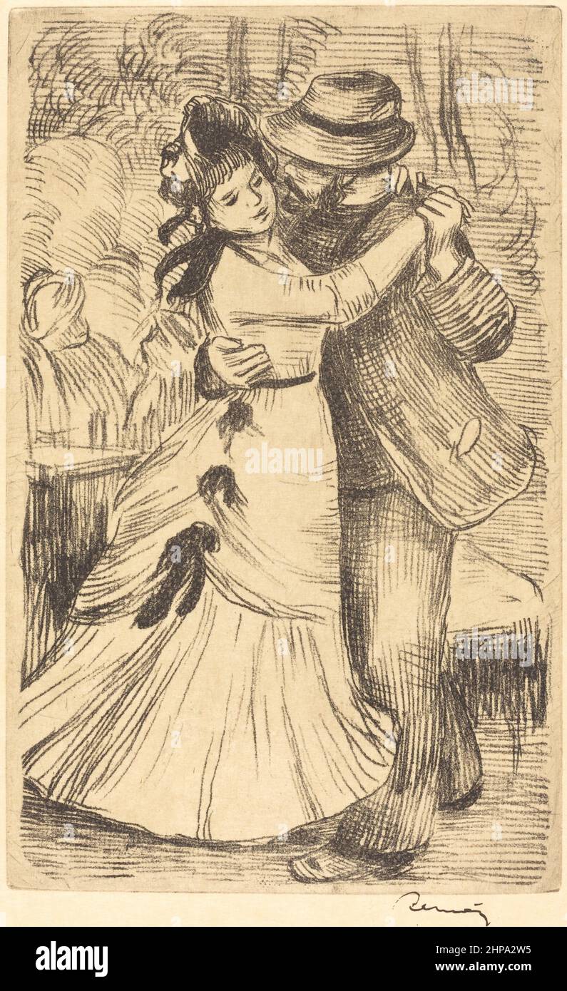 Titolo: Danza nel Paese Creatore: Pierre Auguste Renoir Data: c. 1890 dimensioni: - Medio: Incisione su carta giapponese Località: Galleria Nazionale d'Arte Foto Stock