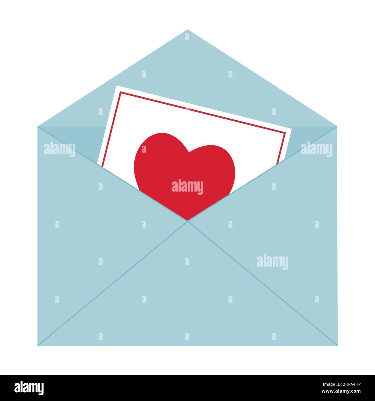 Lettere d'amore in una busta, illustrazione vettoriale in un design moderno in uno stile piatto Illustrazione Vettoriale