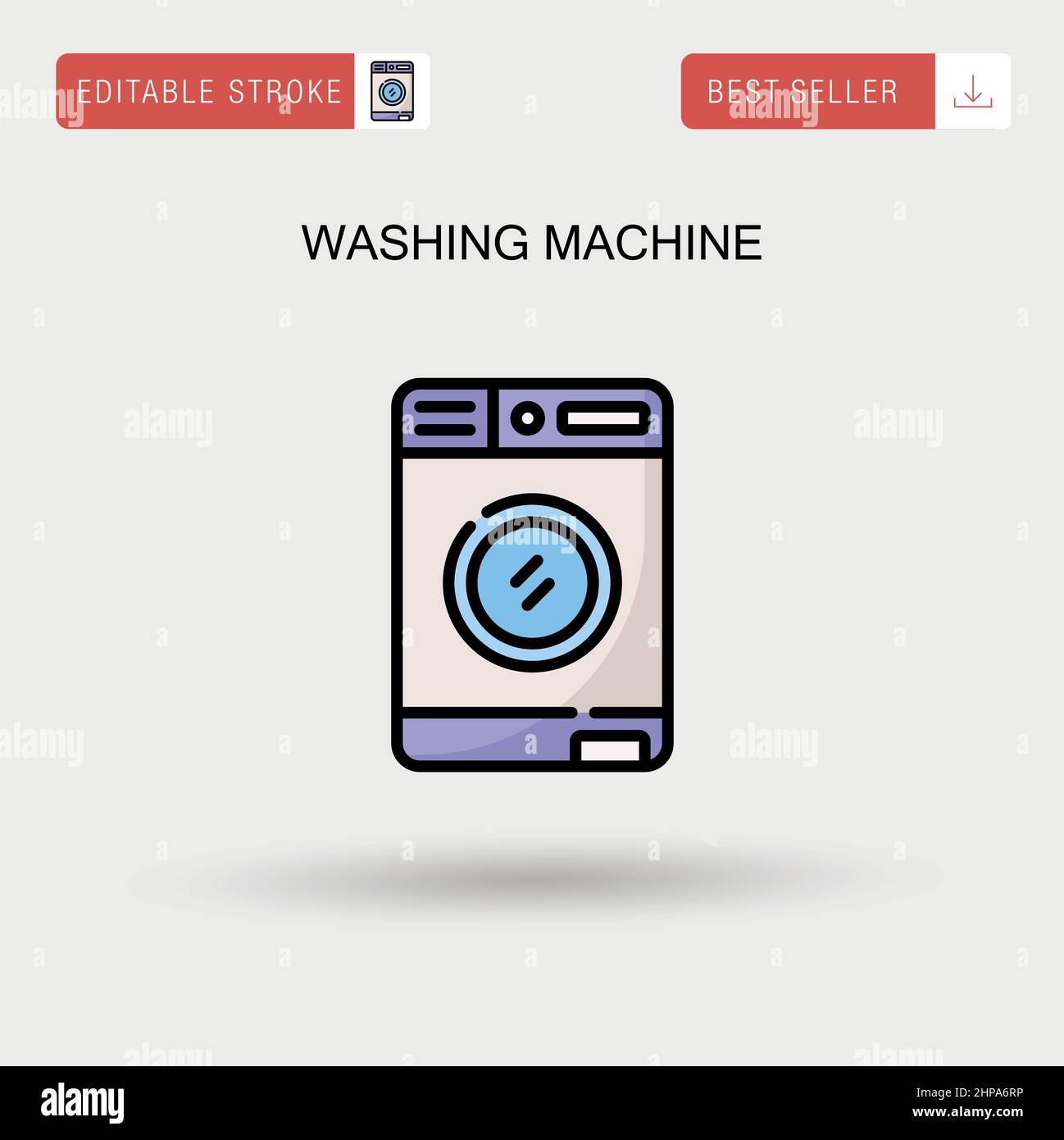 Lavatrice semplice icona vettoriale. Illustrazione Vettoriale
