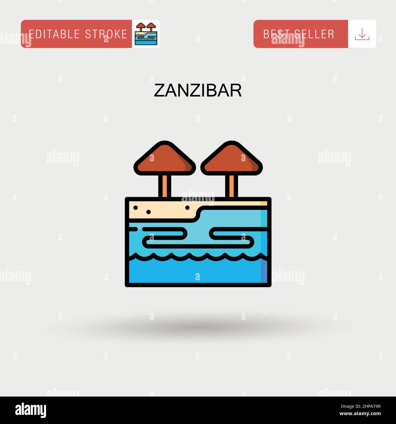 Zanzibar icona vettore semplice. Illustrazione Vettoriale