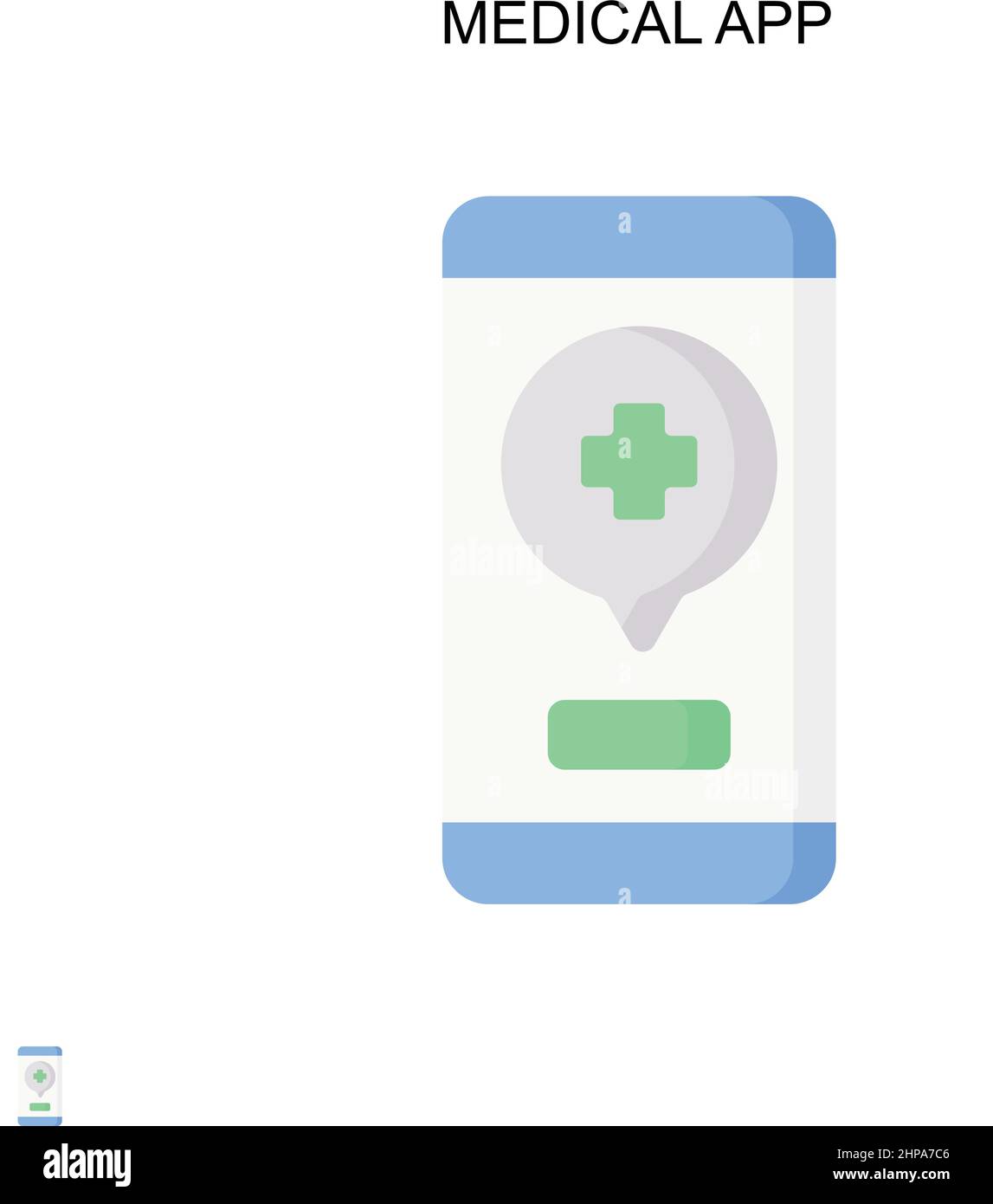 Applicazione medica semplice icona vettoriale. Modello di disegno del simbolo di illustrazione per l'elemento dell'interfaccia utente mobile Web. Illustrazione Vettoriale