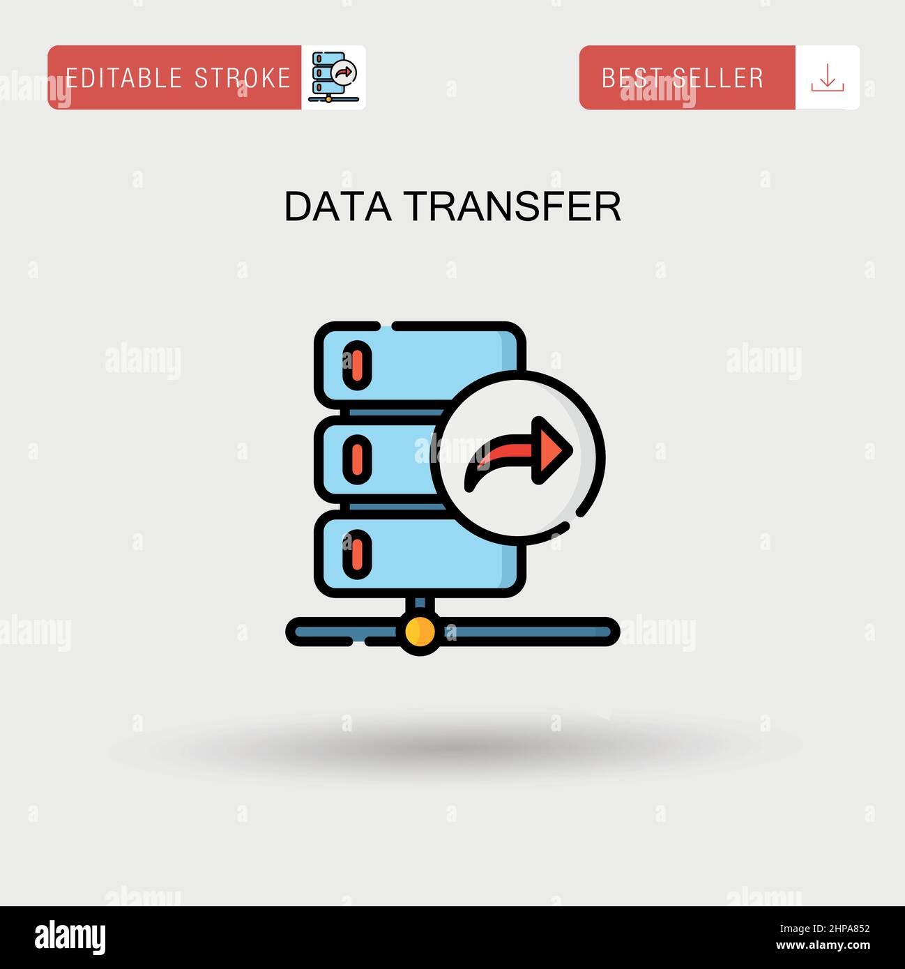 Icona del vettore semplice per il trasferimento dei dati. Illustrazione Vettoriale