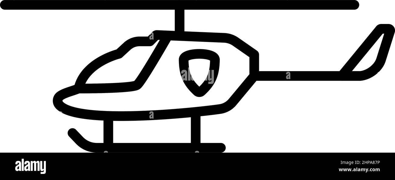 Icona elicottero della polizia. Design di contorni in grassetto con larghezza traccia modificabile. Illustrazione vettoriale. Illustrazione Vettoriale